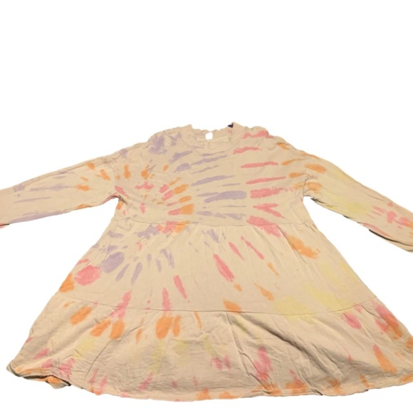 Wild Fable Long-sleeve Babydoll Dress Cream Pastel Tie-Dye Crewneck size XL - Picture 1 of 4